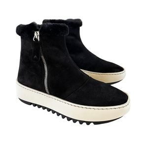 Aquatalia Women’s Alison Black Suede Ankle Boots Shoes